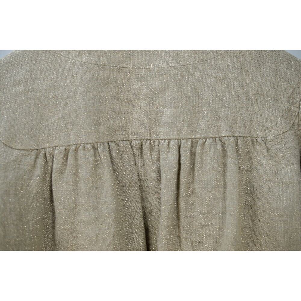 DVF Diane Von Furstenberg Cute Cropped Tan Gold Jacket sz 10 - Picture 6 of 6